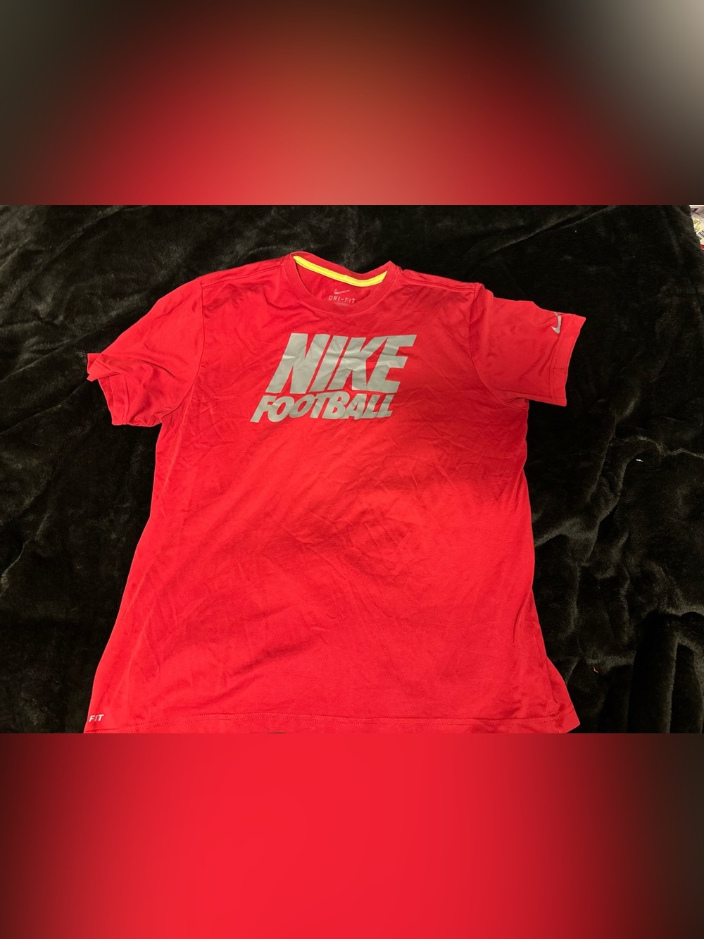 NIKE FOOTBALL DRI FIT Tee Shirt RED/GRAY Men's XL